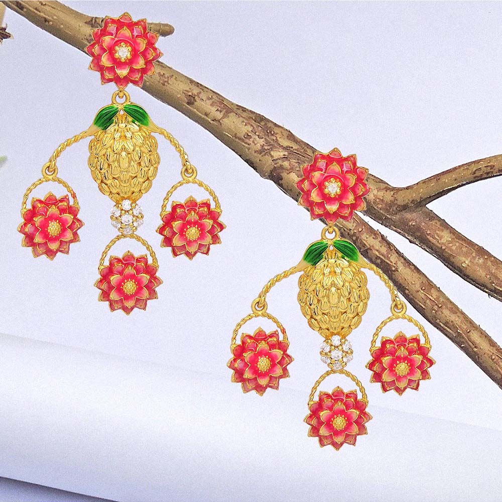 Divino Cotton Carnival Pink Danglers