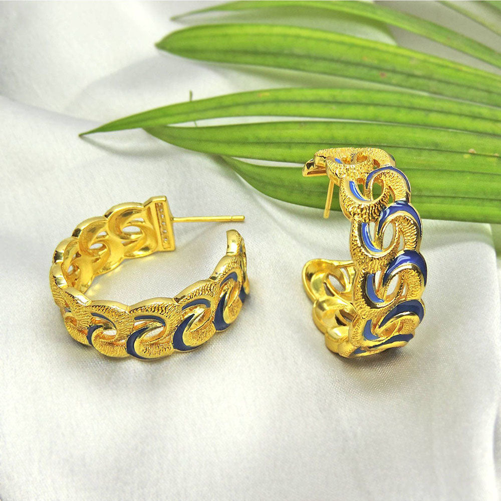 Divino Blue Blush Hoop Earrings