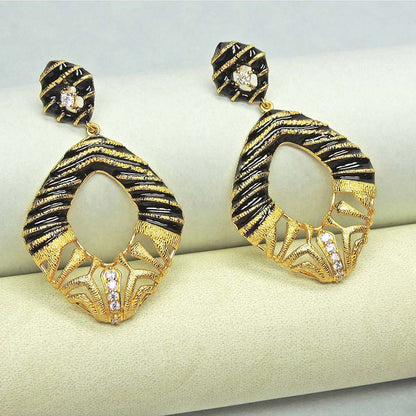 Divino Ebony Splash Dangler Earrings