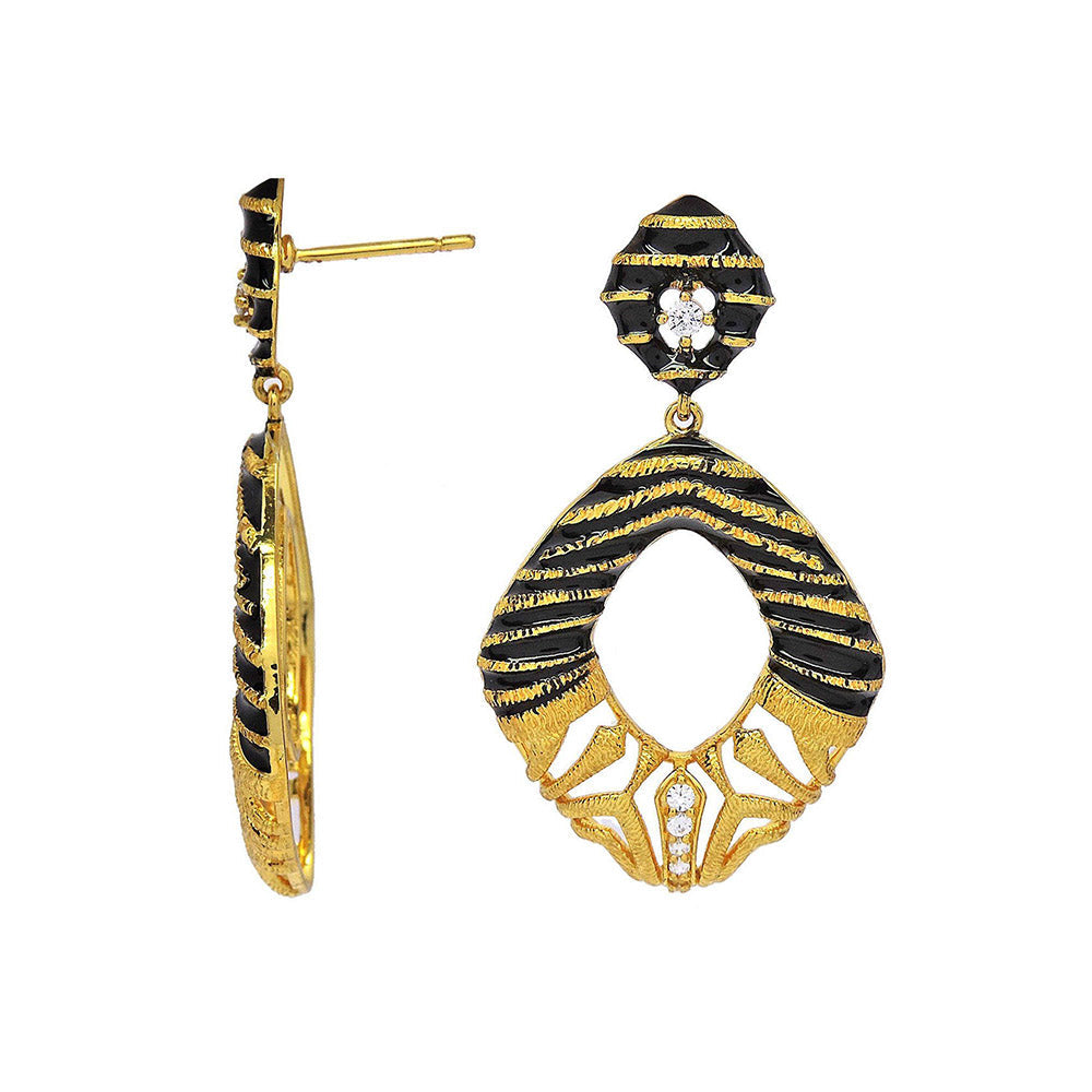 Divino Ebony Splash Dangler Earrings