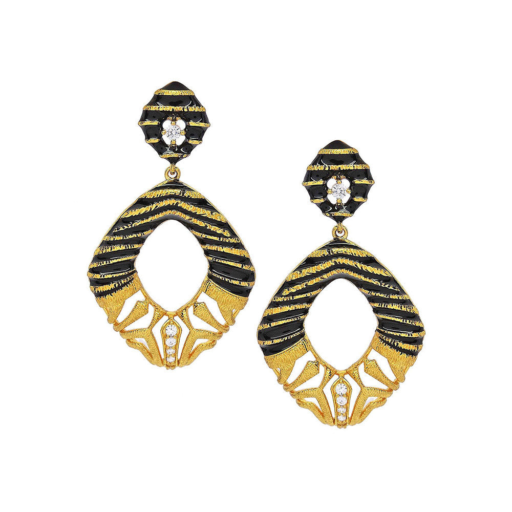 Divino Ebony Splash Dangler Earrings