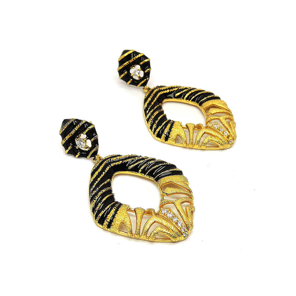 Divino Ebony Splash Dangler Earrings