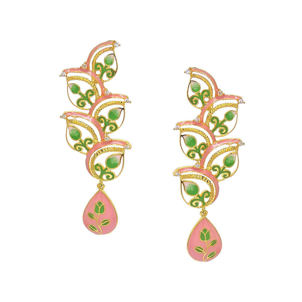 Divino Peach Lace Danglers