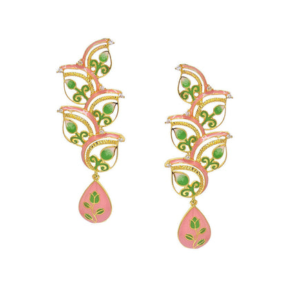 Divino Peach Lace Danglers