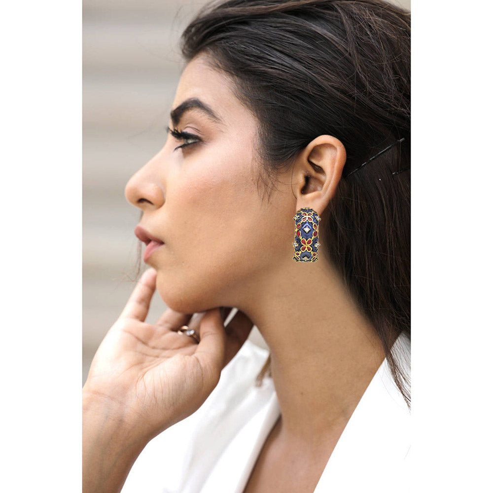 Divino Blue & Red Spring Petals Hoops