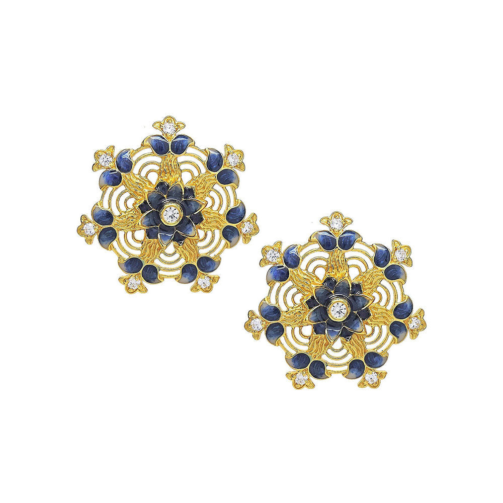 Divino Blue Whisper Meenakari Studs