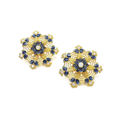 Divino Blue Whisper Meenakari Studs