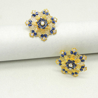 Divino Blue Whisper Meenakari Studs