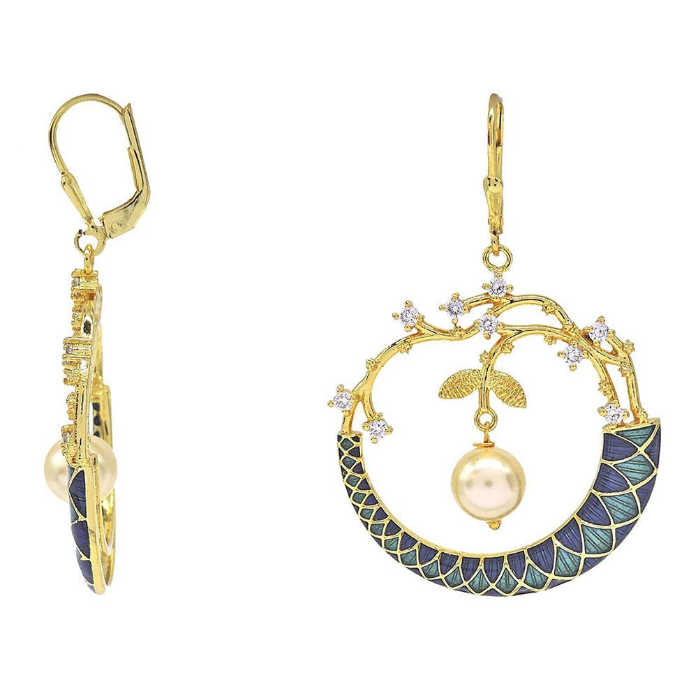 Divino Blue Slush Meenakari Danglers
