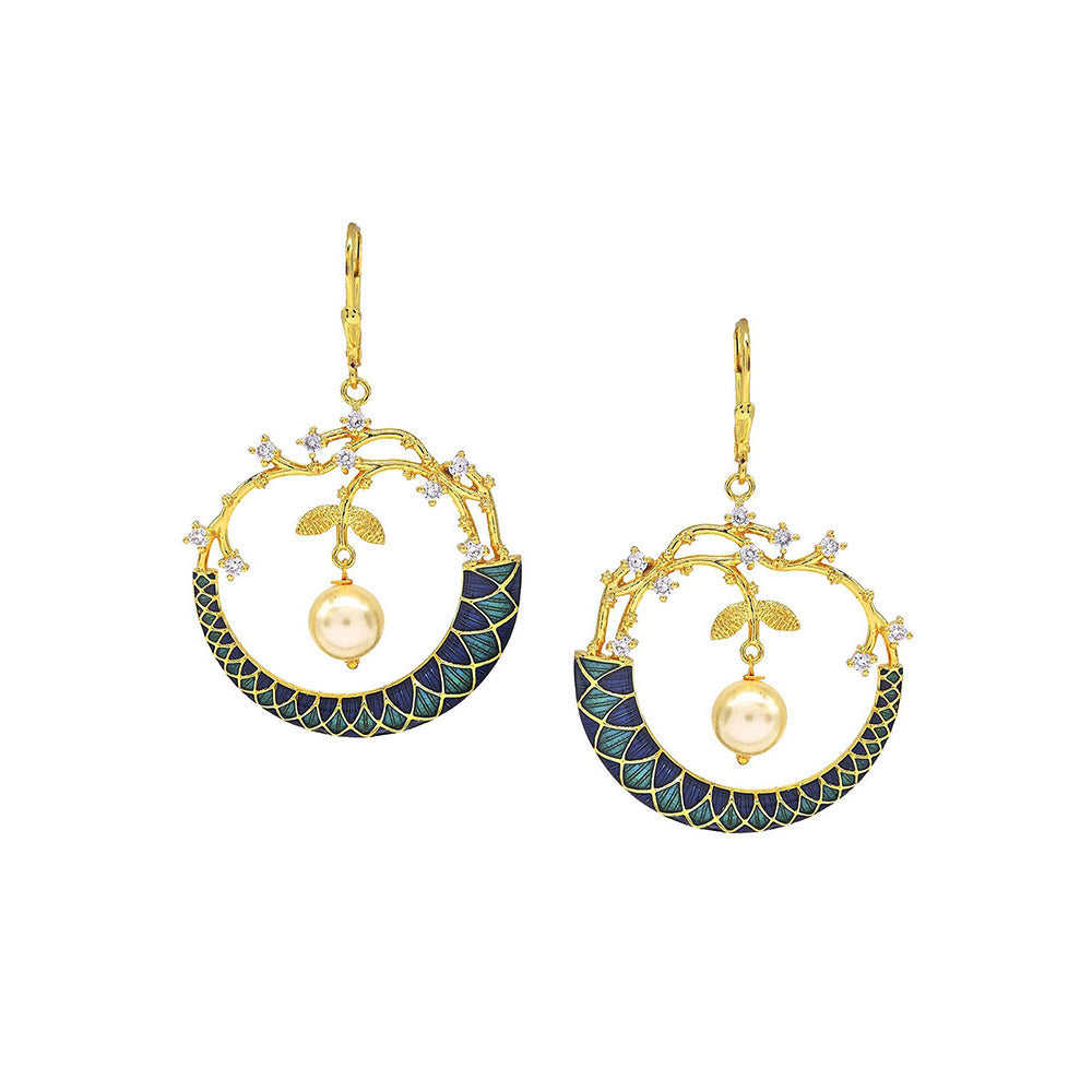 Divino Blue Slush Meenakari Danglers