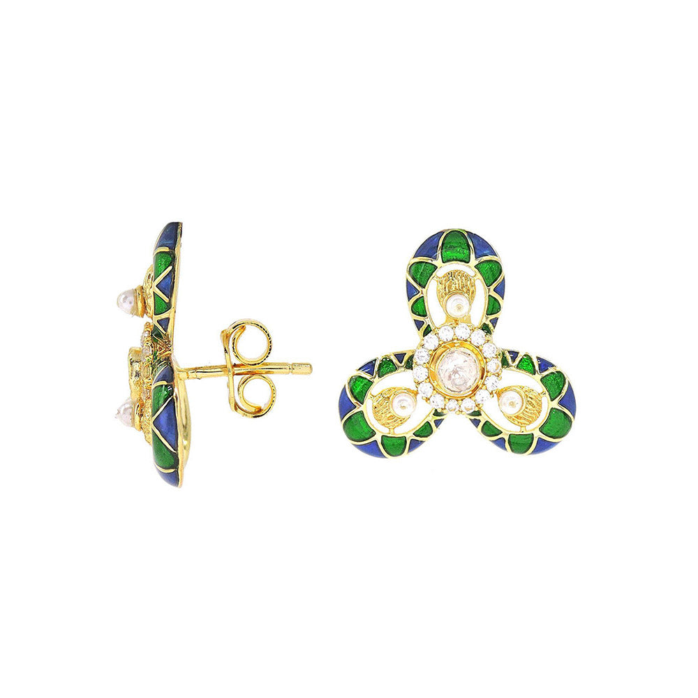 Divino Stylish Soul Green & Blue Studs