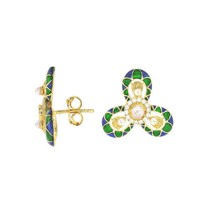 Divino Stylish Soul Green & Blue Studs