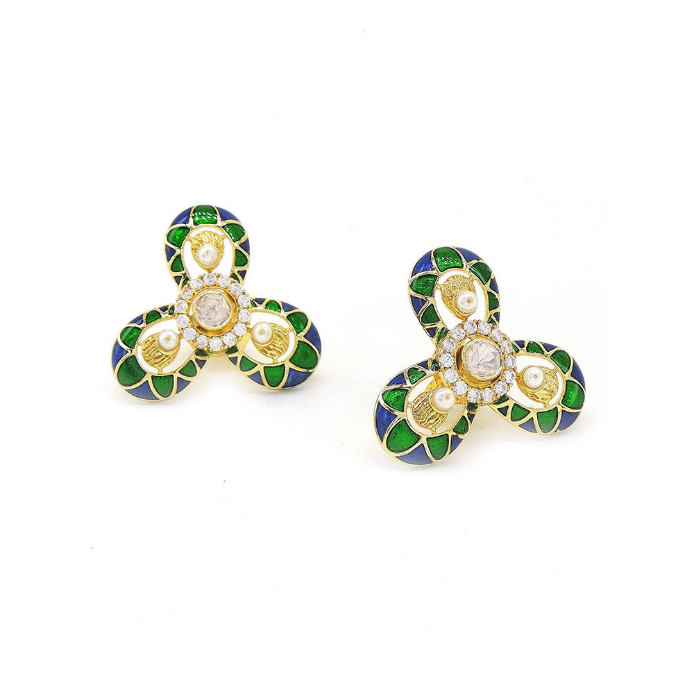 Divino Stylish Soul Green & Blue Studs