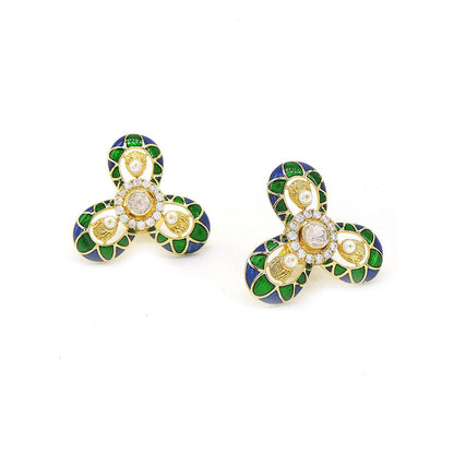 Divino Stylish Soul Green & Blue Studs