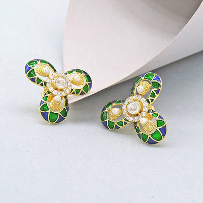 Divino Stylish Soul Green & Blue Studs