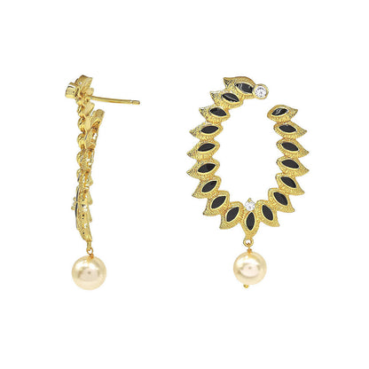 Divino Black Sunshine Hoop Earrings