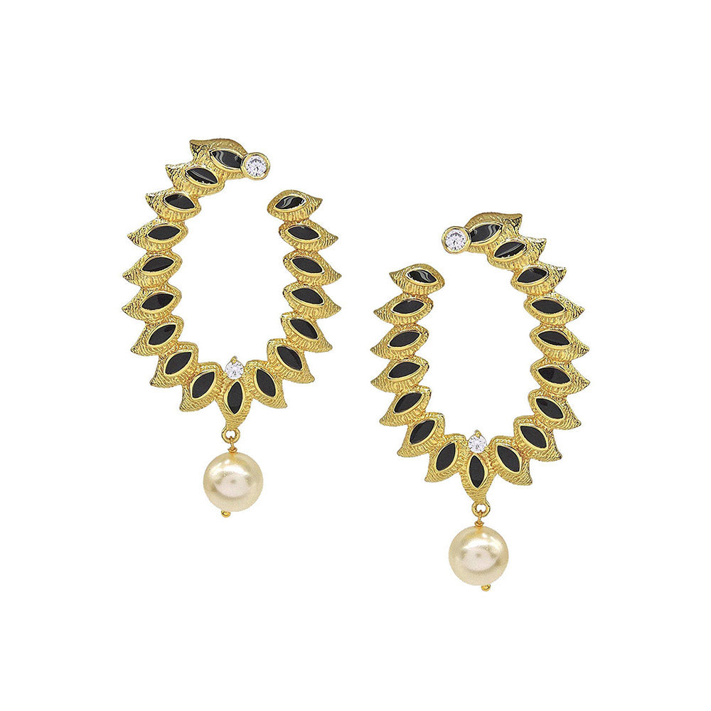 Divino Black Sunshine Hoop Earrings