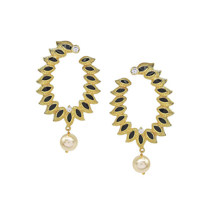 Divino Black Sunshine Hoop Earrings