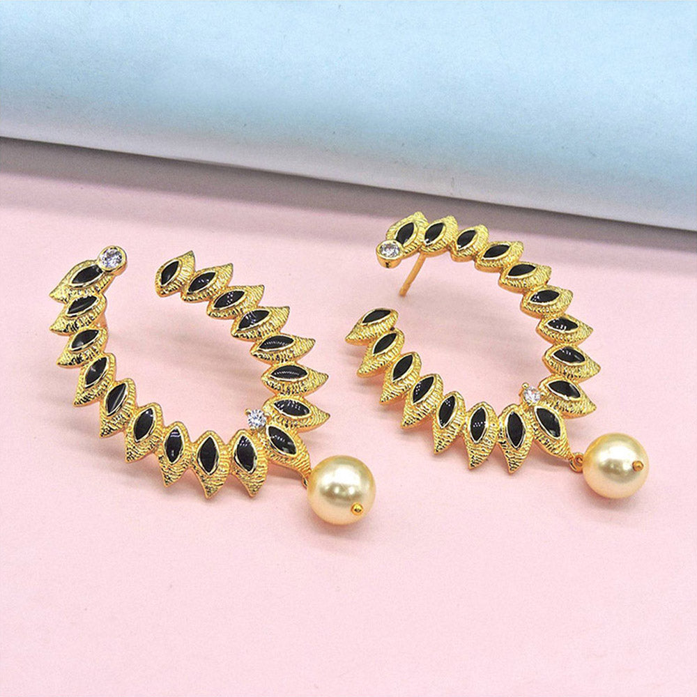 Divino Black Sunshine Hoop Earrings