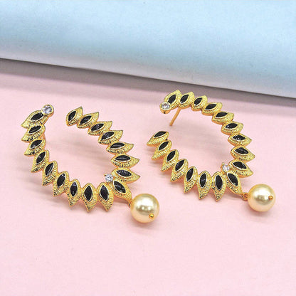 Divino Black Sunshine Hoop Earrings