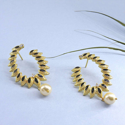 Divino Black Sunshine Hoop Earrings