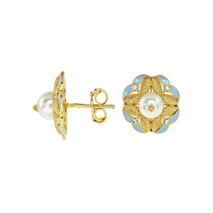 Divino Happy Blue Meenakari Studs