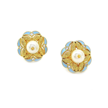 Divino Happy Blue Meenakari Studs
