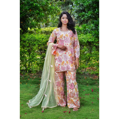 DIVYA SAMAL Pink Noor Embellished Kurta and Pant with Dupatta