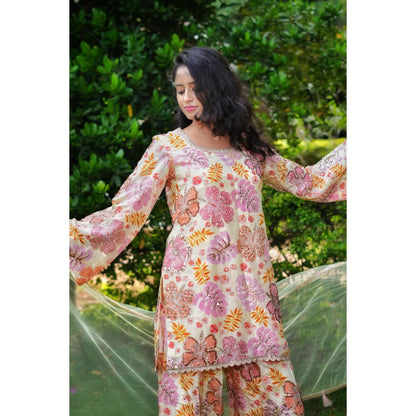 DIVYA SAMAL Pink Noor Embellished Kurta and Pant with Dupatta