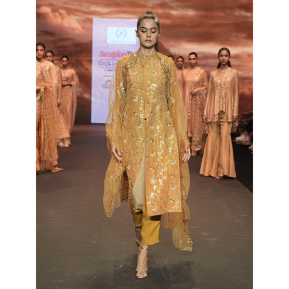 DIVYA SAMAL Yellow Vedika Embellished Kurta and Pant with Dupatta