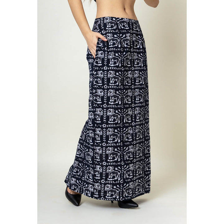 Doodlage Abby Batik Navy Blue Skirt