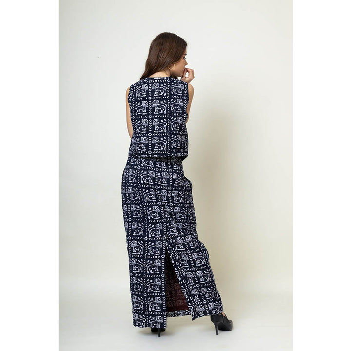 Doodlage Abby Batik Navy Blue Skirt