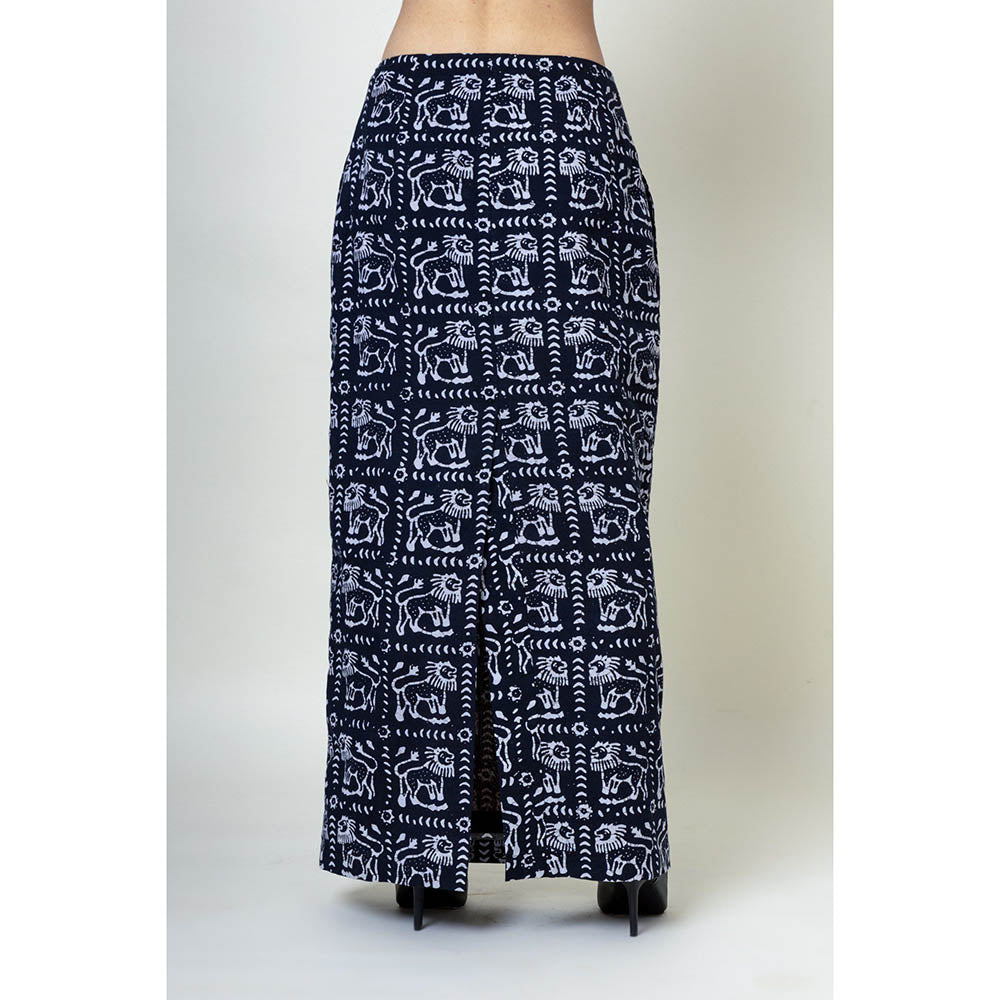 Doodlage Abby Batik Navy Blue Skirt