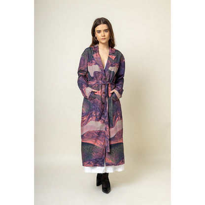 Doodlage Amelia Printed Trench Coat (Set of 2)