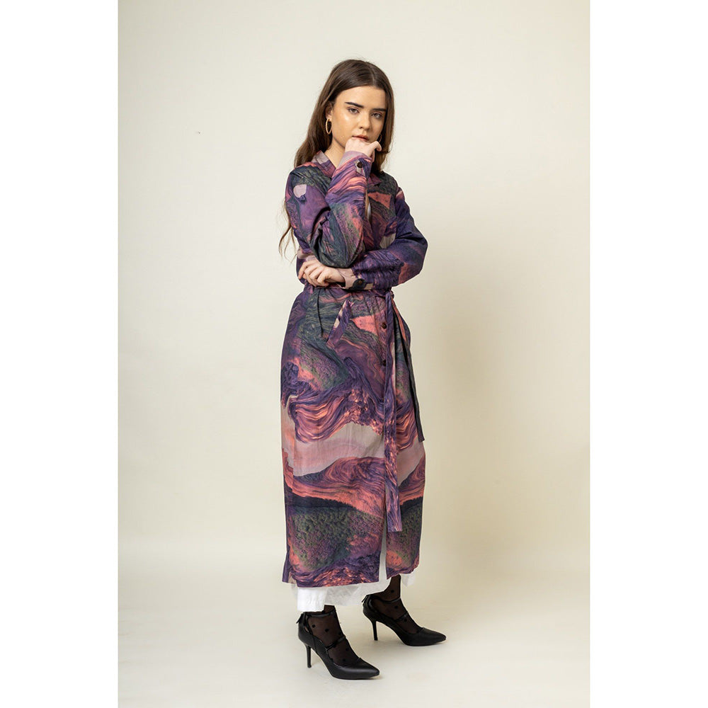 Doodlage Amelia Printed Trench Coat (Set of 2)