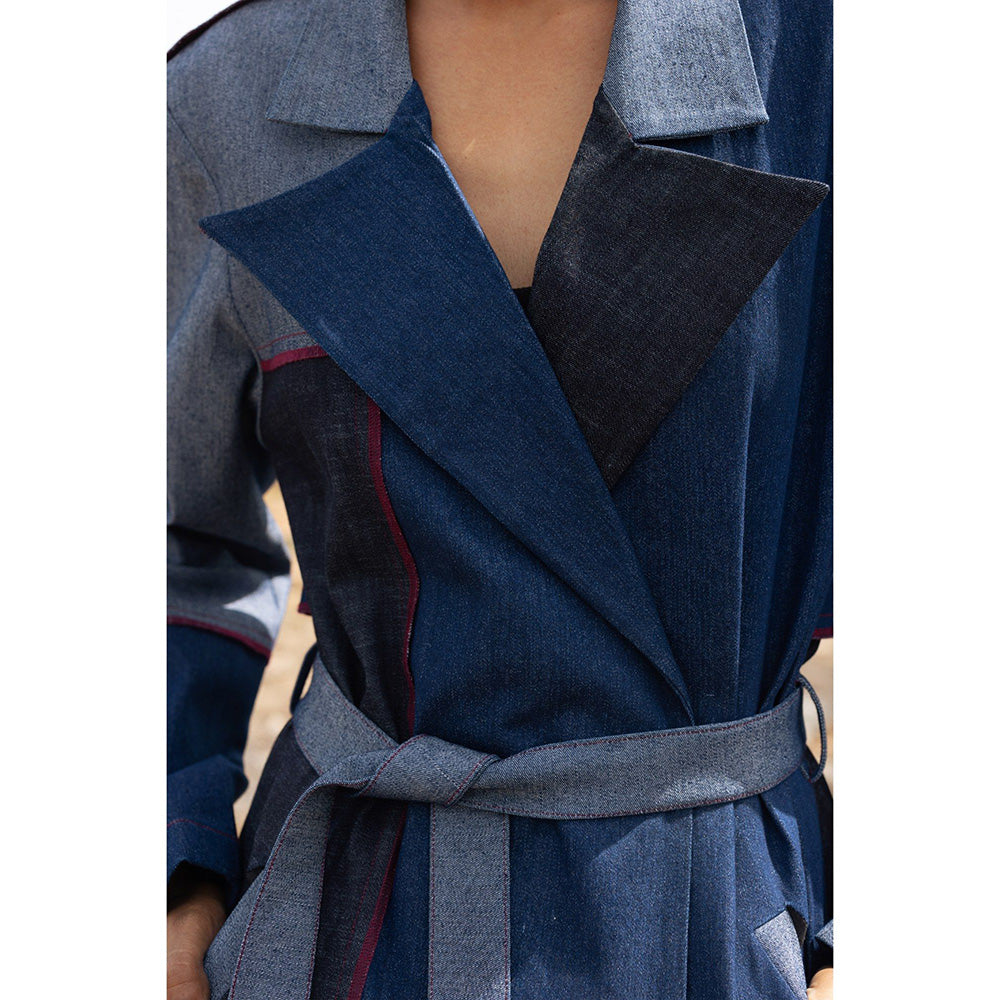 Doodlage Amelia Denim Trench Coat (Set of 2)