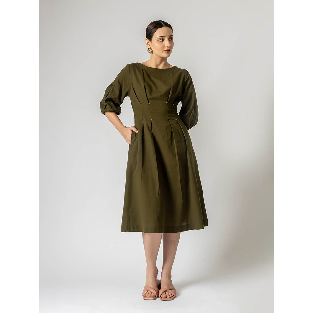 Doodlage Celia Green Midi Dress