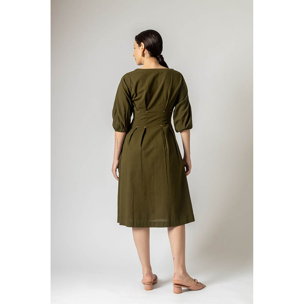 Doodlage Celia Green Midi Dress