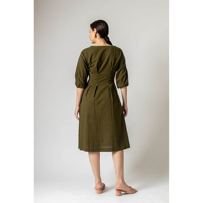 Doodlage Celia Green Midi Dress