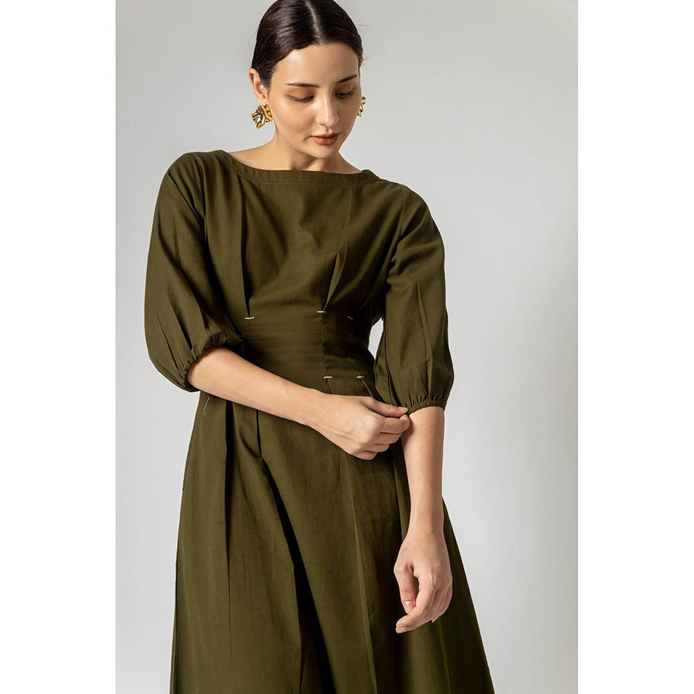 Doodlage Celia Green Midi Dress