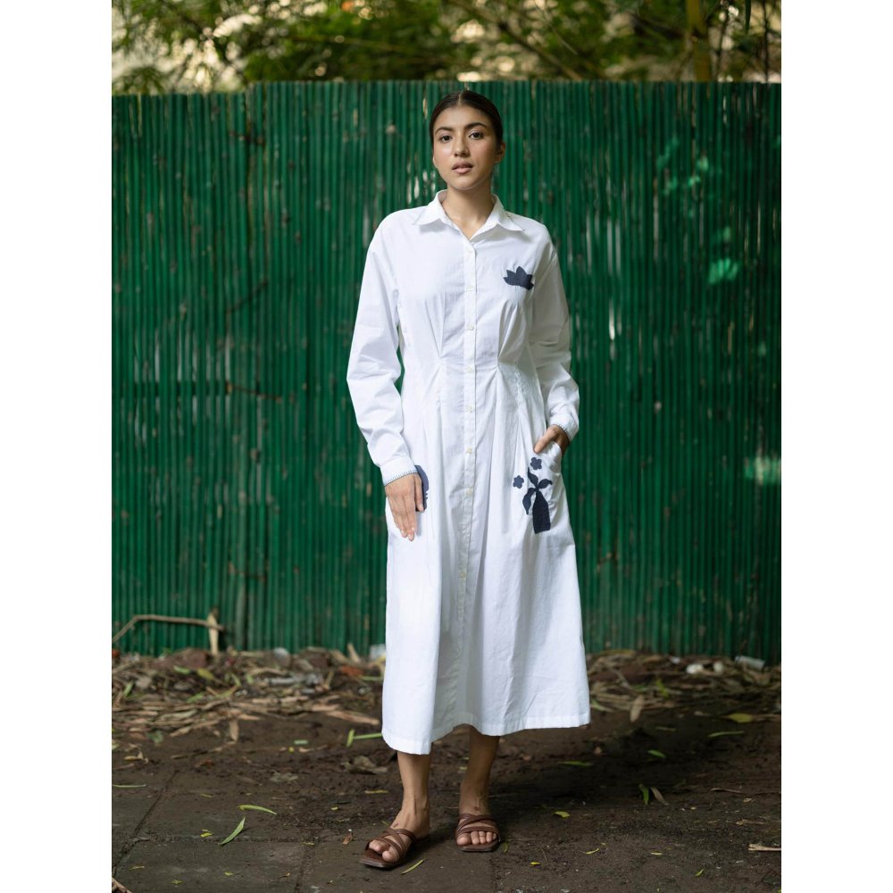 Doodlage White Cecile White Midi Dress