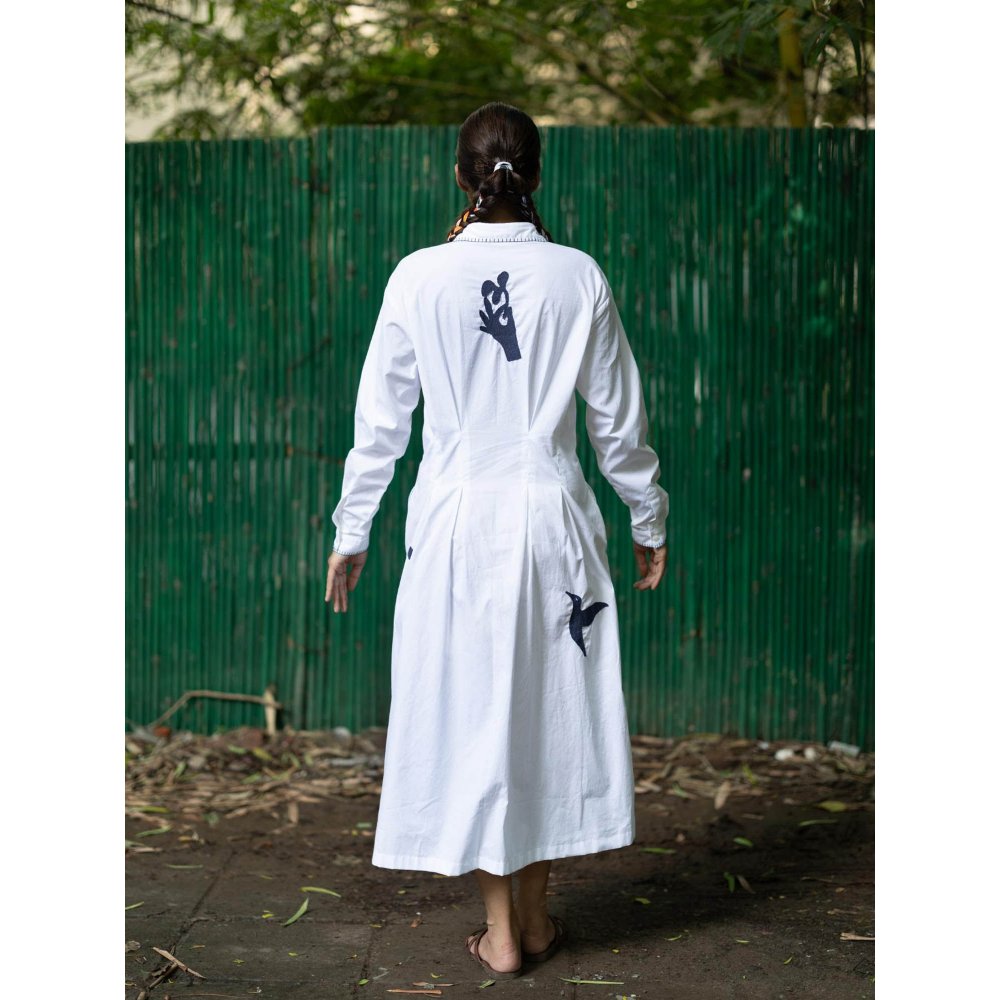 Doodlage White Cecile White Midi Dress