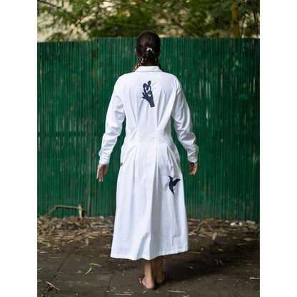 Doodlage White Cecile White Midi Dress