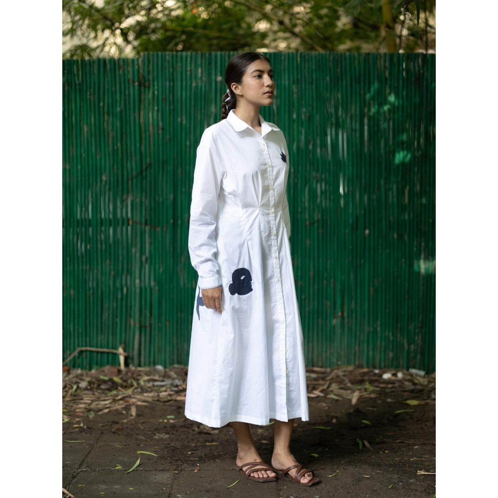 Doodlage White Cecile White Midi Dress