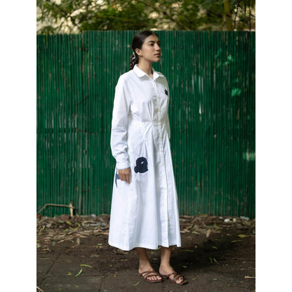 Doodlage White Cecile White Midi Dress