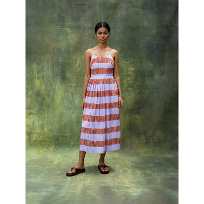 Doodlage Multicoloured Mary Striped Midi Dress