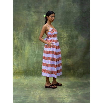 Doodlage Multicoloured Mary Striped Midi Dress