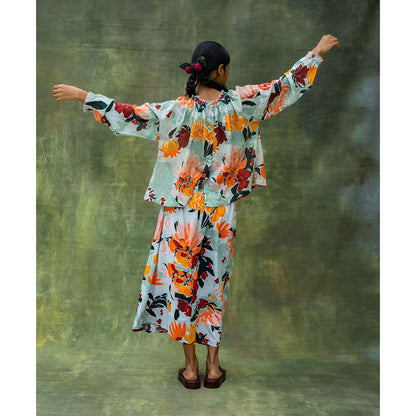 Doodlage Aura Printed Top and Skirt (Set of 2)