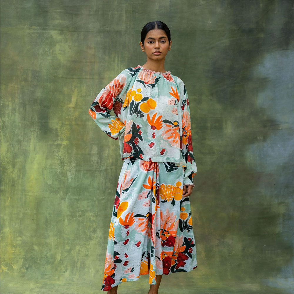 Doodlage Aura Printed Top and Skirt (Set of 2)