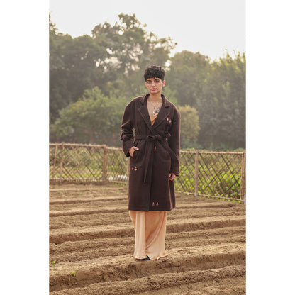 Doodlage Willow Brown Overcoat with Belt (Set of 2)